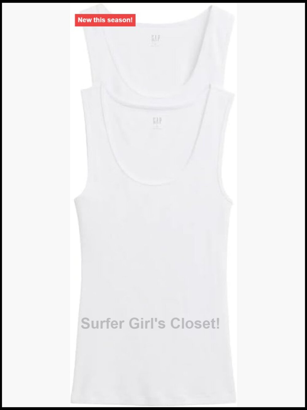 Women's 2-Pack Ribbed Tank Top, 58% Cotton 38% Polyester 4% Elastane,